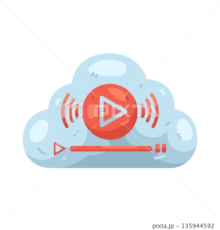 Illustration of cloud video  135944592