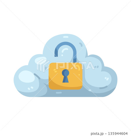 Illustration of cloud unlock 135944604