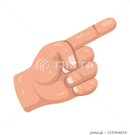 Illustration of hand pointing with its index finger Illustration of hand pointing with its index finger 135944634