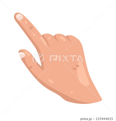 Illustration of hand pointing with its index finger 135944635