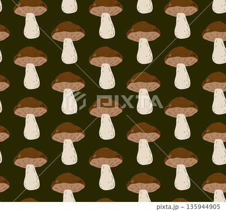 Seamless nature-themed pattern with porcini Seamless nature-themed pattern with porcini 135944905