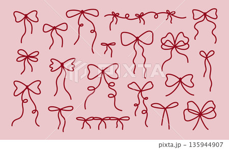 A set of cute red coquette bows A set of cute red coquette bows 135944907
