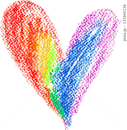 Chalk Drawn Rainbow Heart Child Illustration 135945136