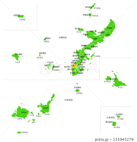沖縄県と那覇市の地図 沖縄県と那覇市の地図 135945279