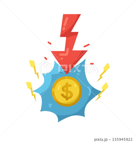 Illustration of Money loss 135945922