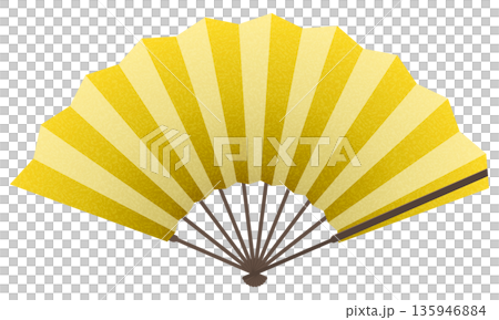 Gold leaf fan icon Gold leaf fan icon 135946884