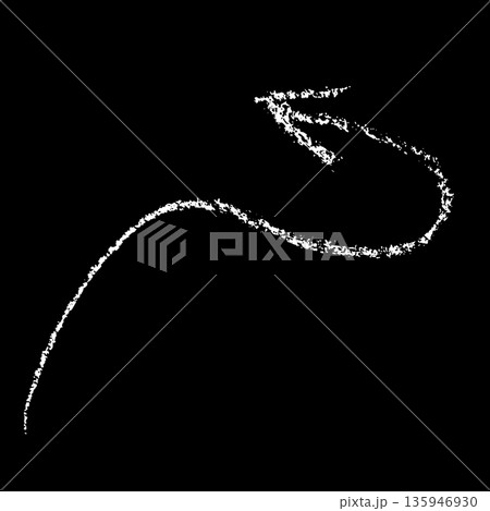Hand Drawn Chalk Freehand Arrow on Chalkboard Background 135946930