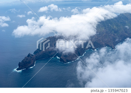 Aerial view of Hiva Oa in the Marquesas Islands, French Polynesia 135947023