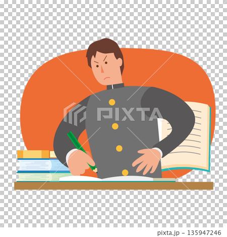 男學生專心學習 男學生專心學習 135947246