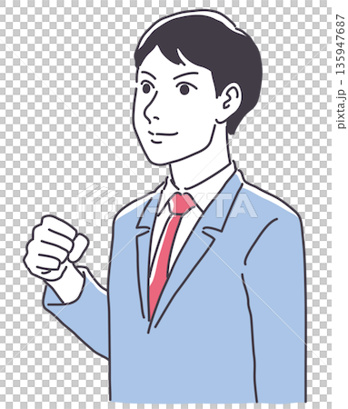 男學生緊握拳頭 男學生緊握拳頭 135947687