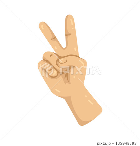 Illustration of hand peace Illustration of hand peace 135948595