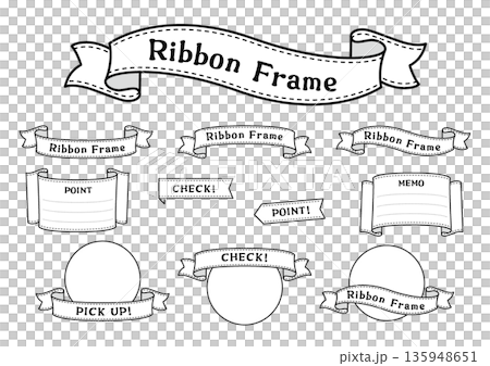 Simple ribbon frame vector 135948651