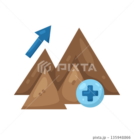 Illustration of Mountain with plus  135948866