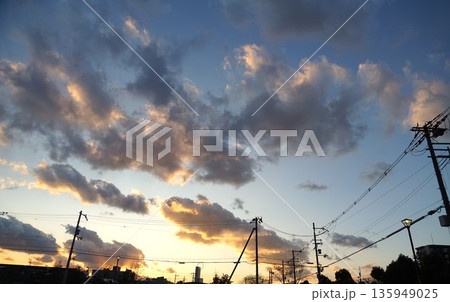 夕焼けの雲の風景 夕焼けの雲の風景 135949025