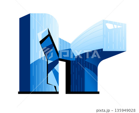 Mare Nostrum Tower in Spain - colorful flat design style object 135949028