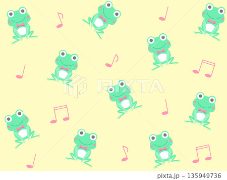 カエルと音符の壁紙背景 135949736