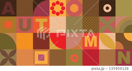 Abstract geometric mosaic pattern decorative ornament autumn concept background vector illustration. Abstract geometric mosaic pattern decorative ornament autumn concept background vector illustration. 135950126