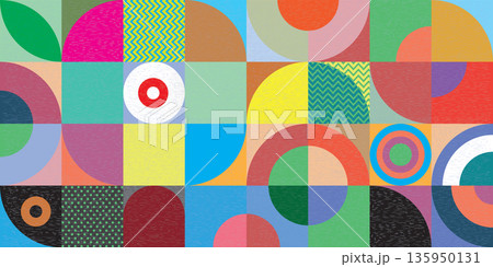 Abstract geometric mosaic pattern decorative ornament vivid colors background vector illustration. Abstract geometric mosaic pattern decorative ornament vivid colors background vector illustration. 135950131