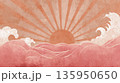 Vibrant waves, sunset glow 135950650