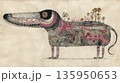 Dog shows creative design in art 135950653