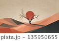 Sunset over a desert landscape 135950655