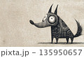 Unique dog character with patterns 135950657