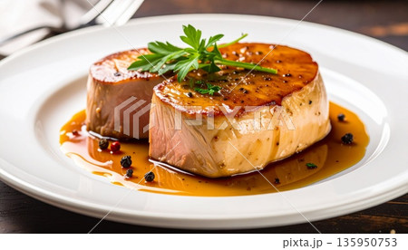 濃厚に焼き上げたフォアグラ2 135950753