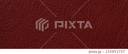 Dark red leather texture background with fine grain, macro surface. Wine upholstery structure fabric backdrop 135951737