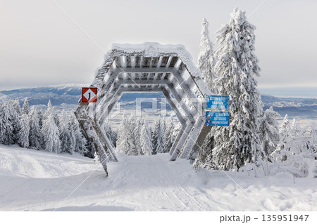 Poiana Brasov ski resort in the Carpathian Mountains, Romania. Poiana Brasov ski resort in the Carpathian Mountains, Romania. 135951947
