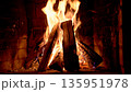 Fire burning in a stone oven 135951978