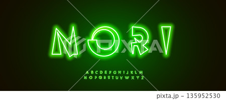 Green Neon Font Logo Neon Alphabet Vector Letter Set Modern Typography, Glowing Line Typographic Design for Asian Food Title Text, Typo Menu Headline, Type Symbol Glow Fonts. Vector Typeface Green Neon Font Logo Neon Alphabet Vector Letter Set Modern Typography, Glowing Line Typographic Design for Asian Food Title Text, Typo Menu Headline, Type Symbol Glow Fonts. Vector Typeface 135952530