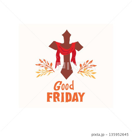 Print design holy Good Friday free vector illustration 135952645