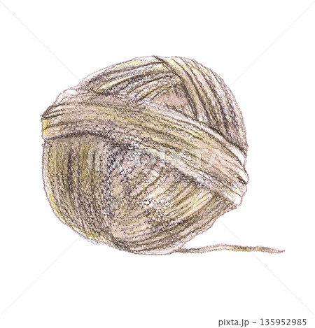 Beige and brown ball of traditional wool yarn of Iceland. Watercolor isolated white illustration. For fashion and travel magazines, all design map, greeting cards, banners clip art. Beige and brown ball of traditional wool yarn of Iceland. Watercolor isolated white illustration. For fashion and travel magazines, all design map, greeting cards, banners clip art. 135952985