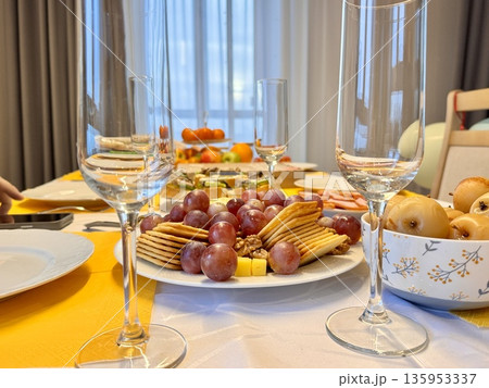 beautifully set table for a home celebration beautifully set table for a home celebration 135953337