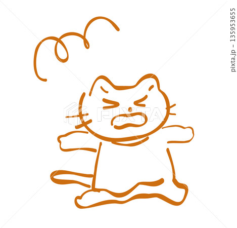だだをこねる子猫のイラスト だだをこねる子猫のイラスト 135953655