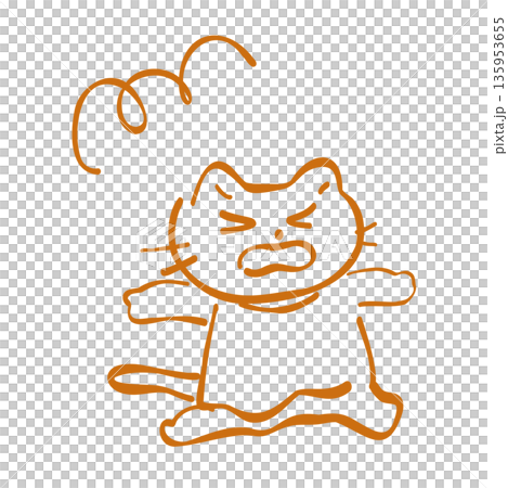 だだをこねる子猫のイラスト だだをこねる子猫のイラスト 135953655