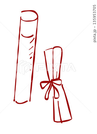卒業を祝う卒業証書のイラスト 135953705