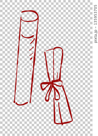 卒業を祝う卒業証書のイラスト 135953705