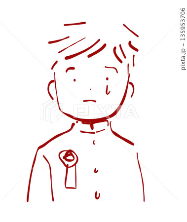 卒業で涙する学生のイラスト 卒業で涙する学生のイラスト 135953706
