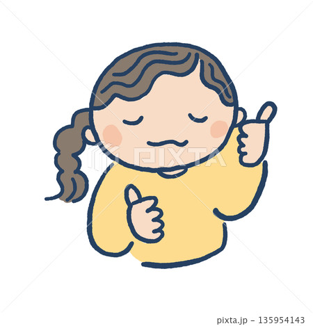 親指を立てて応援する女の子のイラスト 親指を立てて応援する女の子のイラスト 135954143