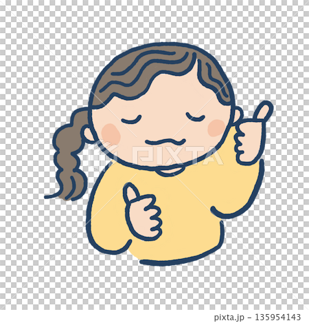親指を立てて応援する女の子のイラスト 親指を立てて応援する女の子のイラスト 135954143