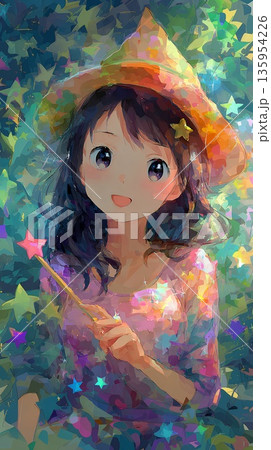 カラフルなドレスを着た少女 カラフルなドレスを着た少女 135954226