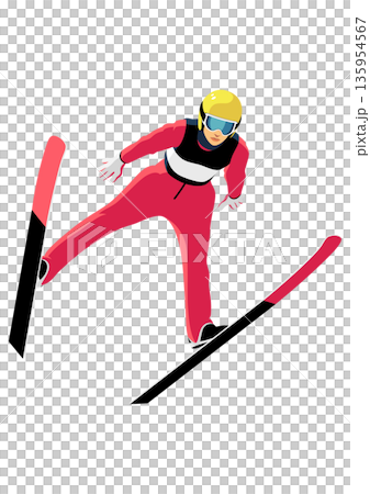 女子跳台滑雪運動員 135954567