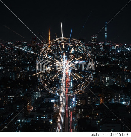 展望台から東京の見た夜景 展望台から東京の見た夜景 135955139