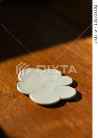 Close up ceramic coasters 135955162