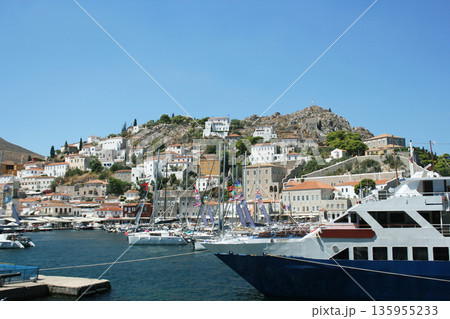 Harbor and Marina of Hydra island, Greece Harbor and Marina of Hydra island, Greece 135955233