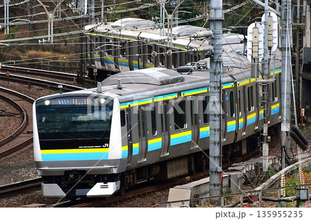 E233系0番台マリC3編成 房総色 東京総合車両センター出場 E233系0番台マリC3編成 房総色 東京総合車両センター出場 135955235