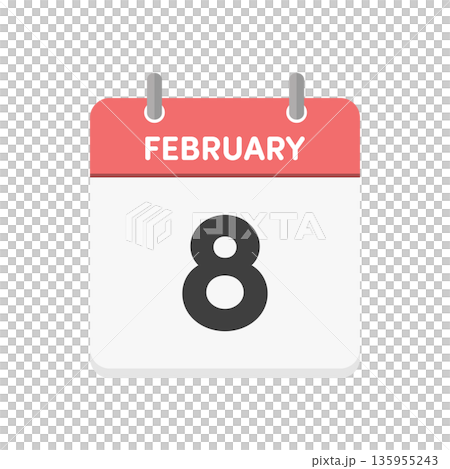 2月8日・FEBRUARY 8th の日めくりカレンダーアイコン - 2/8のシンプルな暦 2月8日・FEBRUARY 8th の日めくりカレンダーアイコン - 2/8のシンプルな暦 135955243