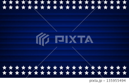 American Star Pattern Blue Patriotic Background Vector	 135955494