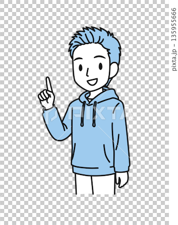 插圖素材,一位穿著休閒的男士正在講解重點 插圖素材,一位穿著休閒的男士正在講解重點 135955666